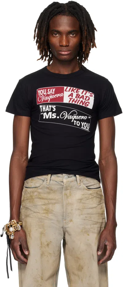 Vaquera Black Bumper Sticker T-shirt