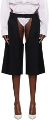 Vaquera Black Chap Shorts In Black