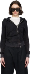 VAQUERA BLACK INSIDE OUT TWISTED HOODIE