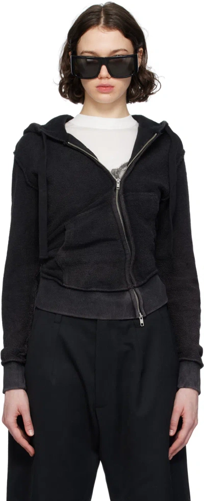 Vaquera Black Inside Out Twisted Hoodie In 1 Black