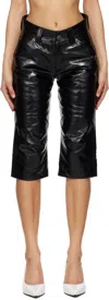 Vaquera Knee Pad Leather Shorts In Black