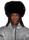 Vaquera Black Leather & Faux-fur Trapper Hat In Black