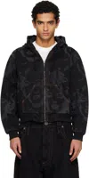 Vaquera Black Marilyn Denim Jacket In Animal Print