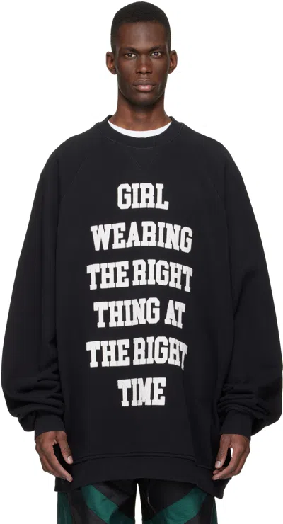 Vaquera Black Oversized Sweatshirt