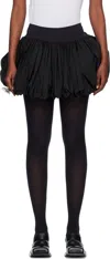 Vaquera Black Pouf Miniskirt In Black