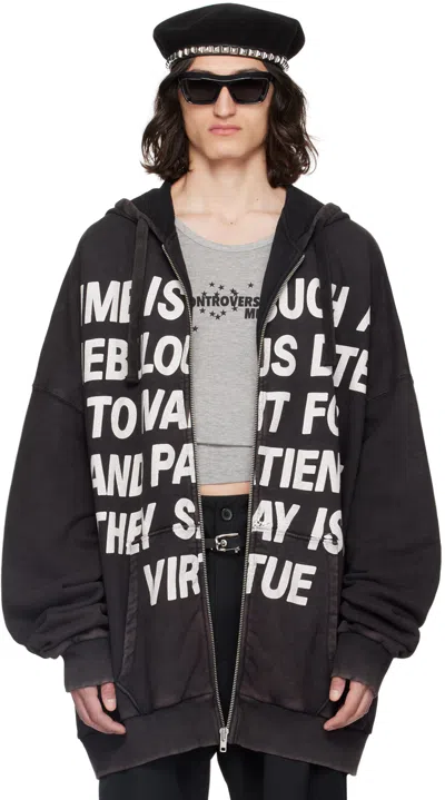 Vaquera Black Print Hoodie