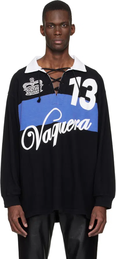 Vaquera Black Rugby Polo In Multi