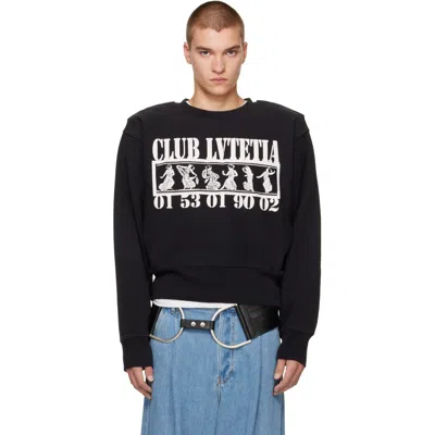 Vaquera Black Shoulder Pad 'club Lvtetia' Sweatshirt