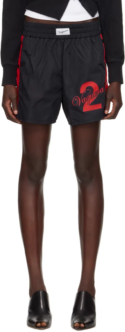 Vaquera Black Snap Shorts