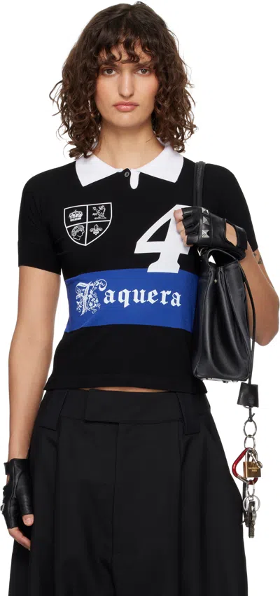 Vaquera Black Striped Polo