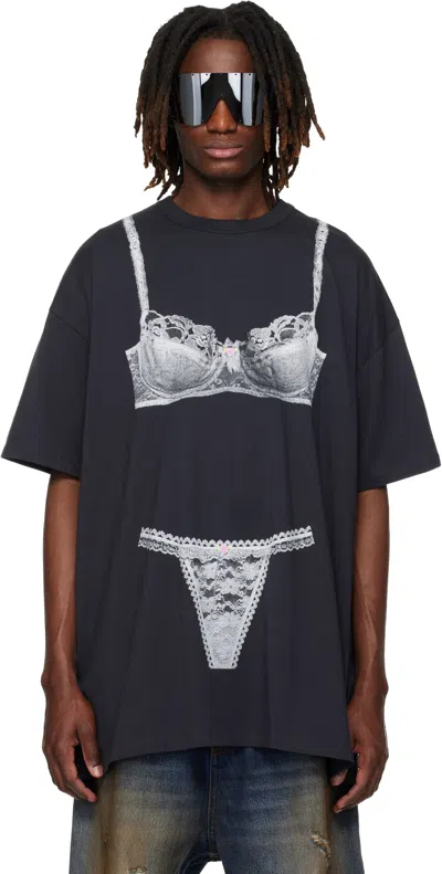 Vaquera Black Trompe L'oeil Tall T-shirt