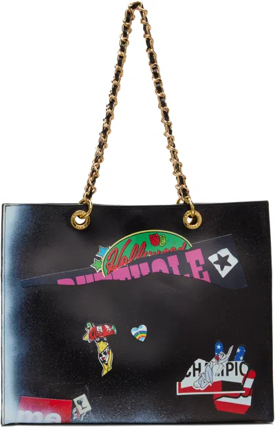 Vaquera Black Trompe L'oeil Tote