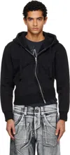 Vaquera Black Twisted Hoodie In Black