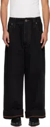 Vaquera Black Wide-leg Baby Jeans In Black