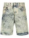 Vaquera Denim Split Shorts In Blue
