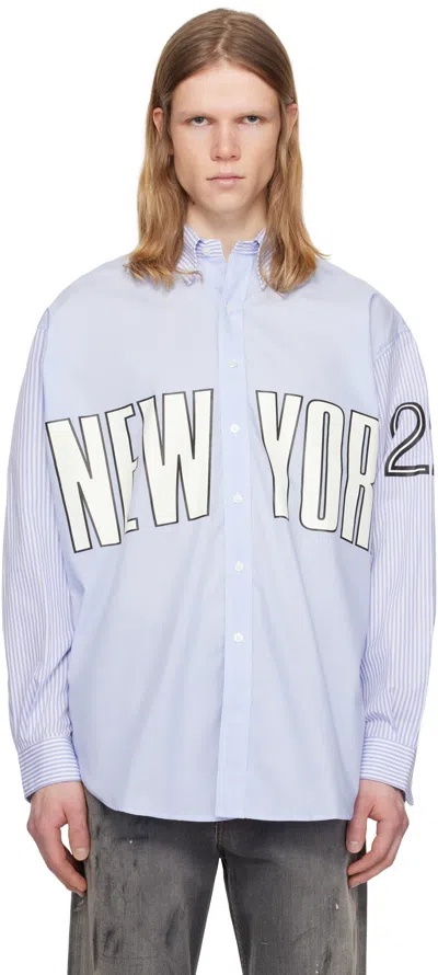 Vaquera Blue Slouchy Button Down Shirt