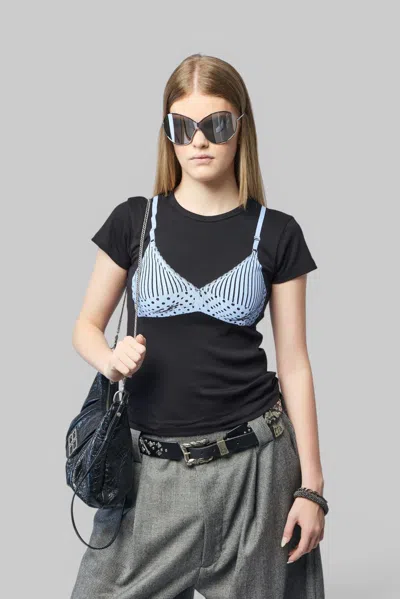 Vaquera Bra Baby Tee Knit In Black