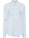 Vaquera Bra-detail Cotton Shirt In Blue