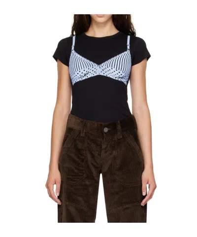 Vaquera Bra-top T-shirt In Black
