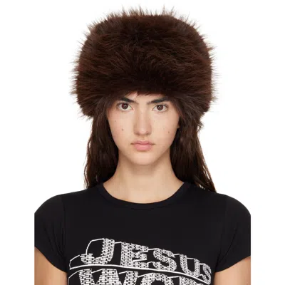 Vaquera Brown 'racoon Tail' Hat In Brown 1