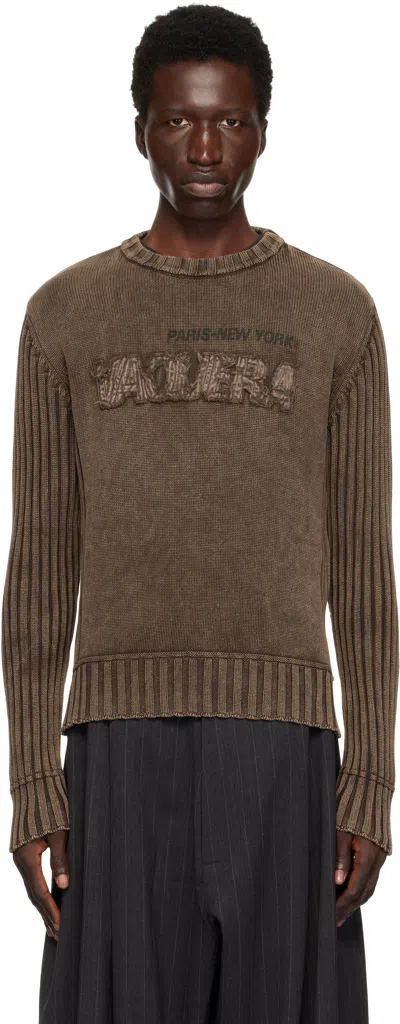 Vaquera Brown Rib-knit Sweater