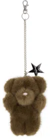 Vaquera Brown Teddy Bear Keychain In Brown