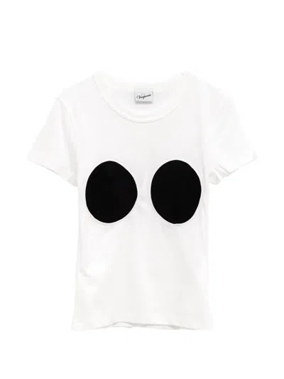 Vaquera Bullet Bra Trompe L'oeil Circular-patch T-shirt In White