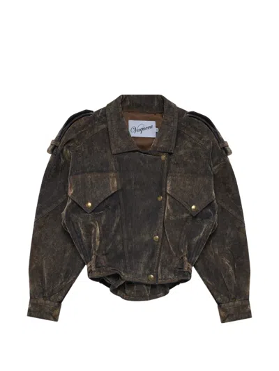 Vaquera Buttoned Denim Jacket In Gray