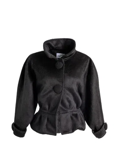 Vaquera Button-up Peplum Jacket In Black