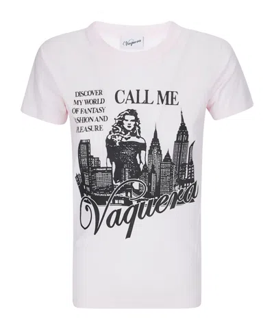 Vaquera Call Me Graphic T-shirts In White