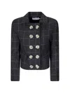 Vaquera Check-pattern Double-breasted Jacket In Black