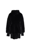 Vaquera Faux-fur Leather Coat In Black
