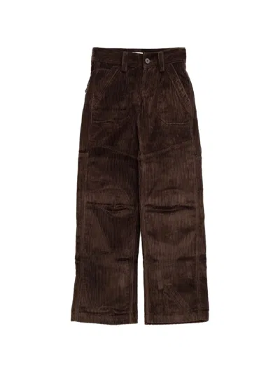 Vaquera Corduroy Panelled Trousers In Brown