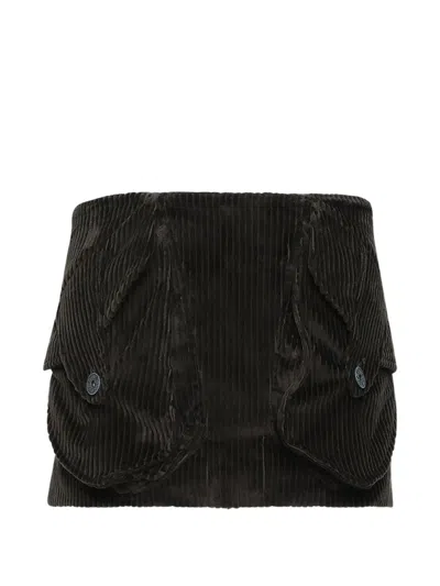 Vaquera Corduroy Pocket-detail Skirt In Brown