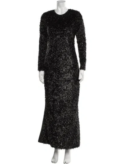 Pre-owned Vaquera Crew Neck Long Dress In Black