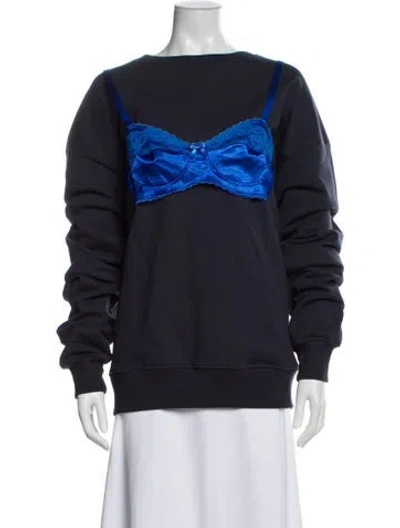 Pre-owned Vaquera Crew Neck Long Sleeve Sweatshirt In Blue