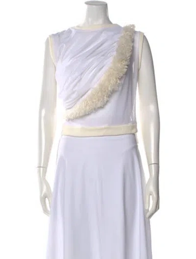 Pre-owned Vaquera Crew Neck Sleeveless Top In White
