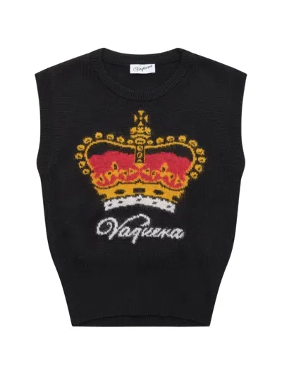 Vaquera Crown Knit Vest In Animal Print