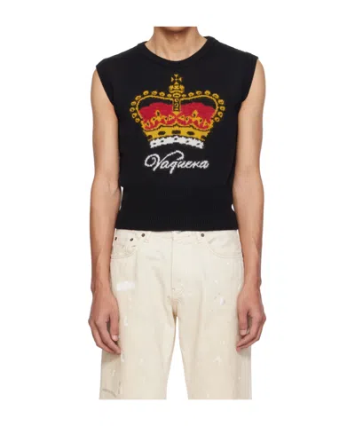 Vaquera Crown Knitted Vest In Black