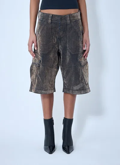 Vaquera Denim Cargo Shorts In Gray