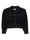 Vaquera Cropped Denim Jacket Black In Black