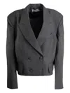 Vaquera Double-breasted Cropped Jacket In Black