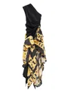 Vaquera Draped One-shoulder Dress In Black