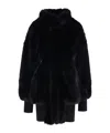 Vaquera Faux-fur Leather Coat In Black