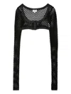 Vaquera Fishnet Cardigan In Black