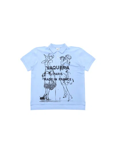 Vaquera Flapper Knit Polo In Blue