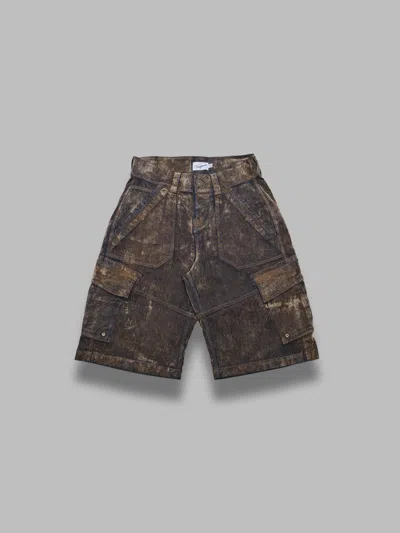 Vaquera Flocked Denim Cargo Shorts