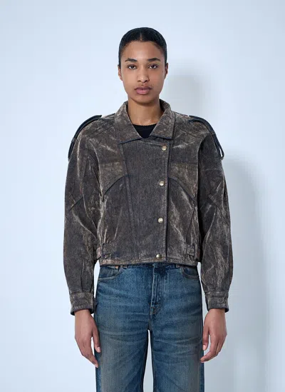 Vaquera Flocked Denim Jacket In Brown