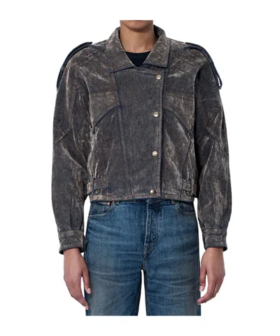 Vaquera Flocked Denim Jacket In Brown