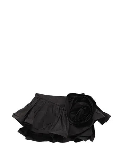 Vaquera Floral-appliqué Ruffled Skirt In Black